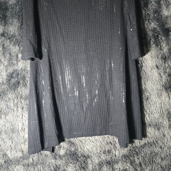 St John Evening Knit Cardigan Black Open Front Embellished Womens S - Picture 9 of 11